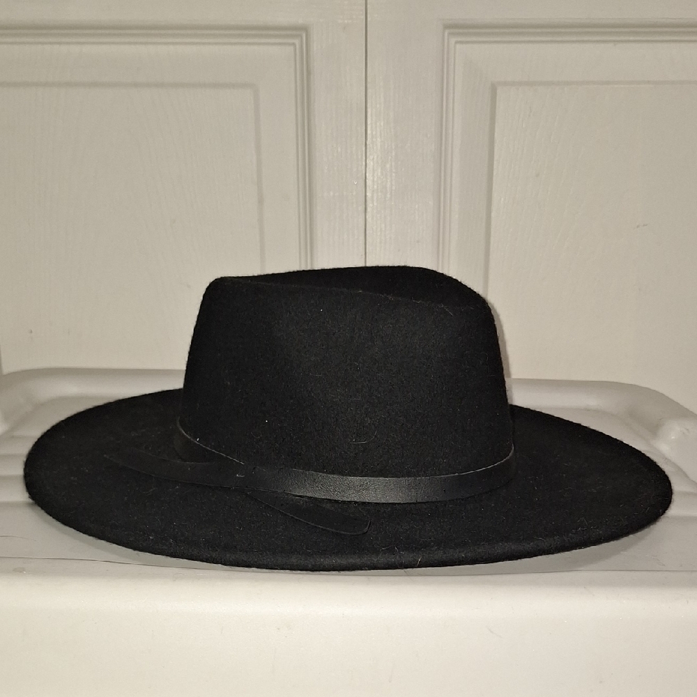 Target 100% Wool Fedora Cowboy wide brim - black/leather